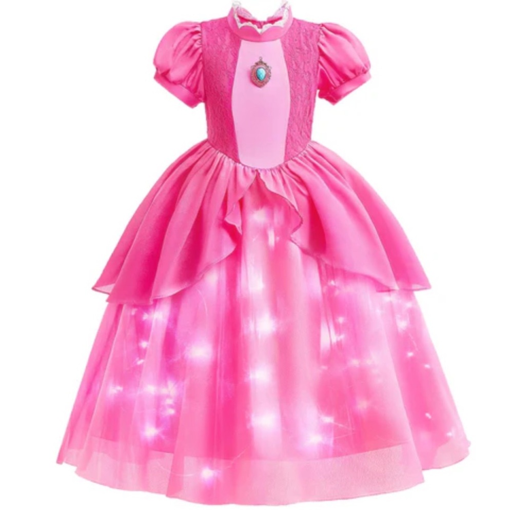 Minetom Princess Peach Light Up Costume for girls, size 6